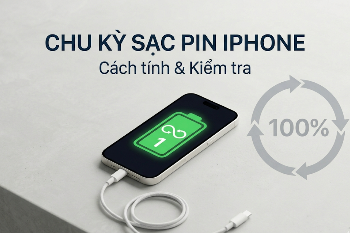 Chu kỳ sạc pin iPhone là gì? Cách tính và kiểm tra số lần sạc chuẩn 2026