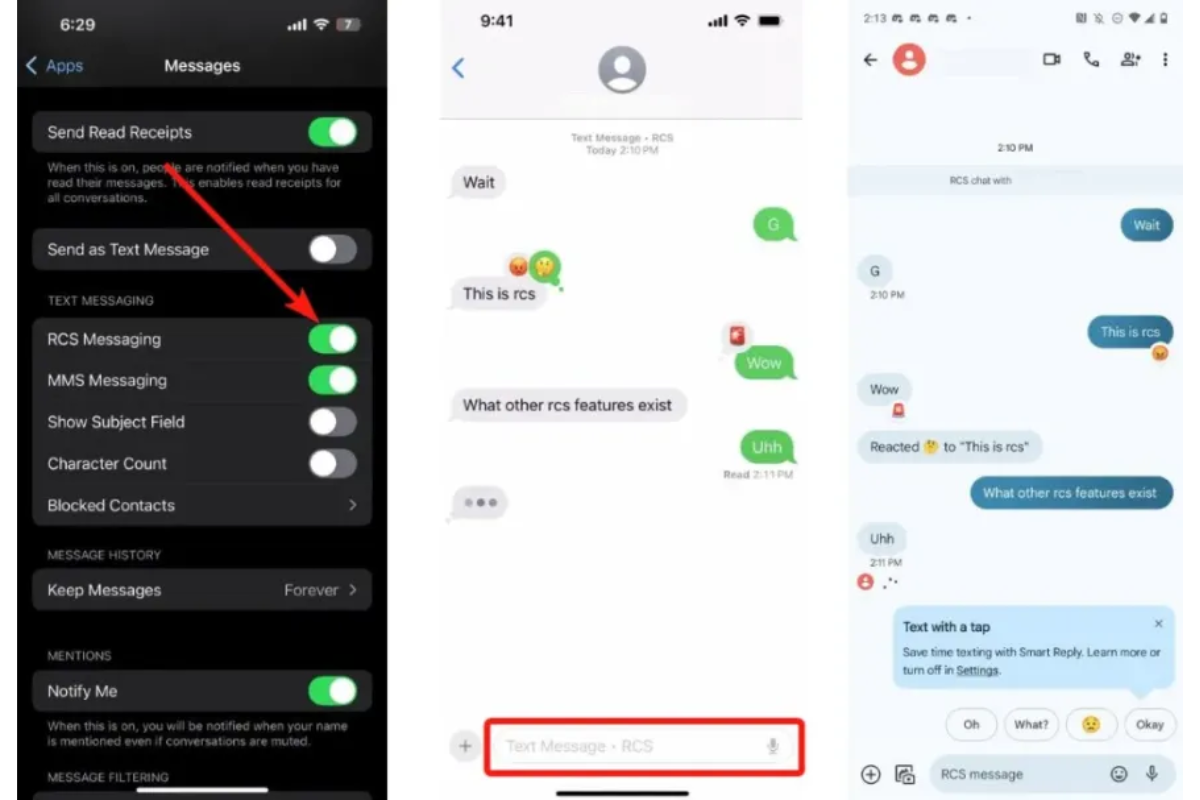 Hướng dẫn cách bật tin nhắn RCS trên iPhone để chat miễn phí với Android