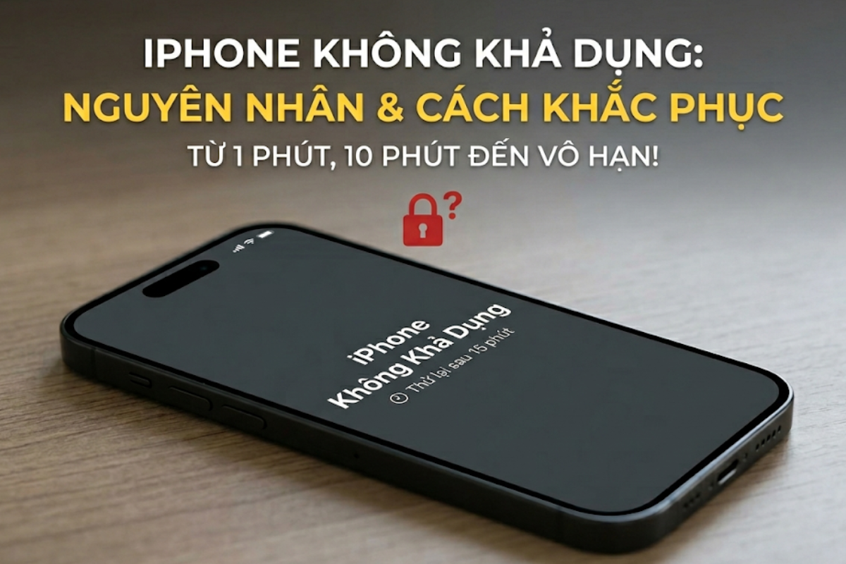 iPhone không khả dụng 1 phút, 10 phút đến vô hạn? Cách xử lý nhanh