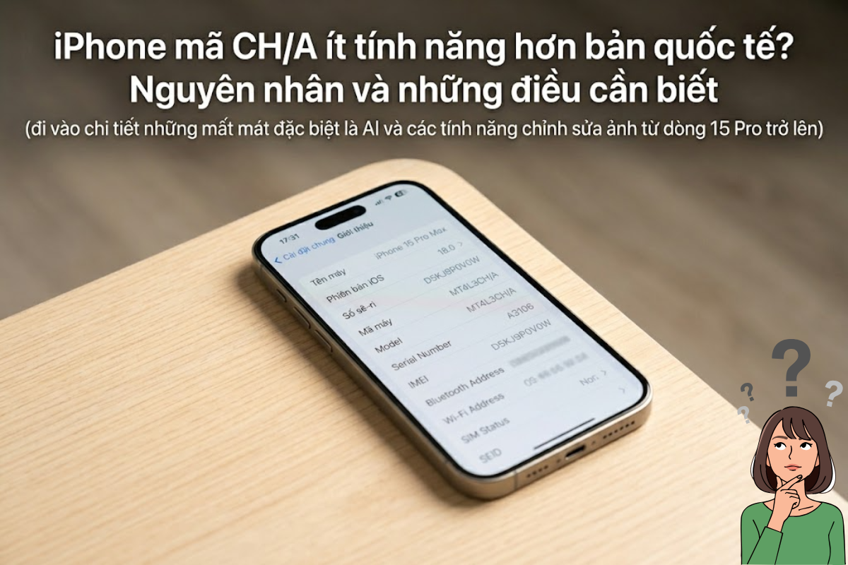 iPhone mã CH/A ít tính năng hơn bản quốc tế? Lưu ý về AI & Photo