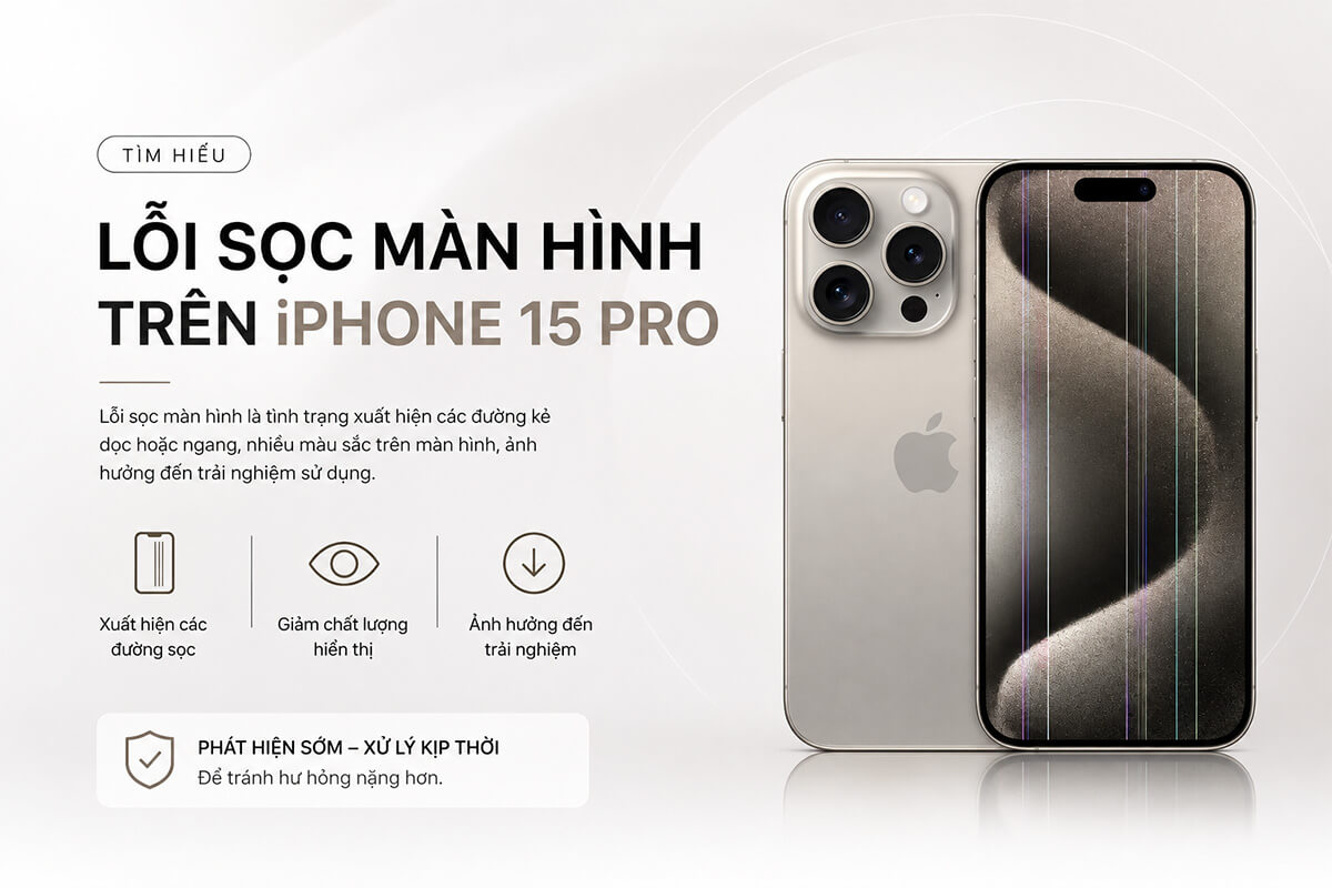 Lỗi sọc màn hình trên iPhone 15 Pro là gì? Lỗi sọc màn hình trên iPhone 15 Pro là gì