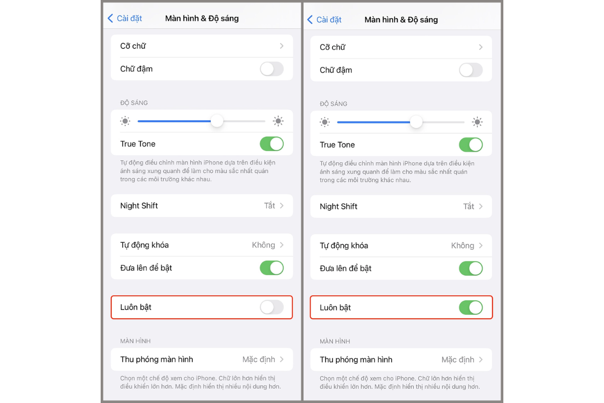Những lúc nào AOD sẽ tự động tắt để tiết kiệm pin?