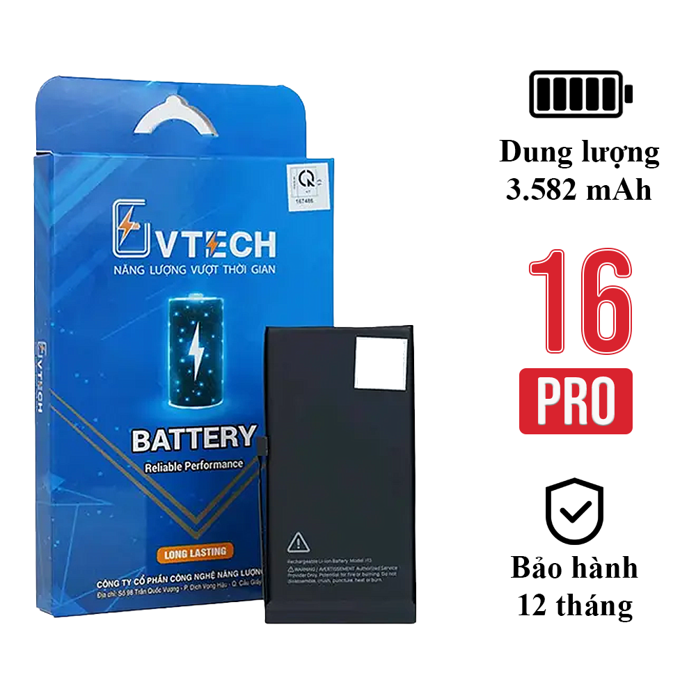 Pin EU iPhone 16 Pro (Dung lượng chuẩn & dung lượng cao) – Pin thay thế chất lượng cao