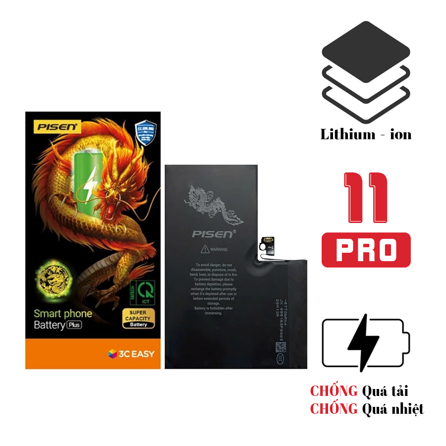 Pin iPhone 11 Pro dung lượng cao - Chính hãng Pisen