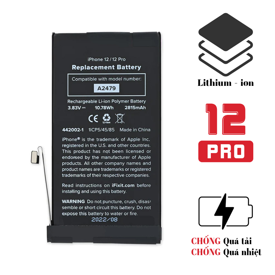 Pin iPhone 12 Pro dung lượng chuẩn - Chính hãng