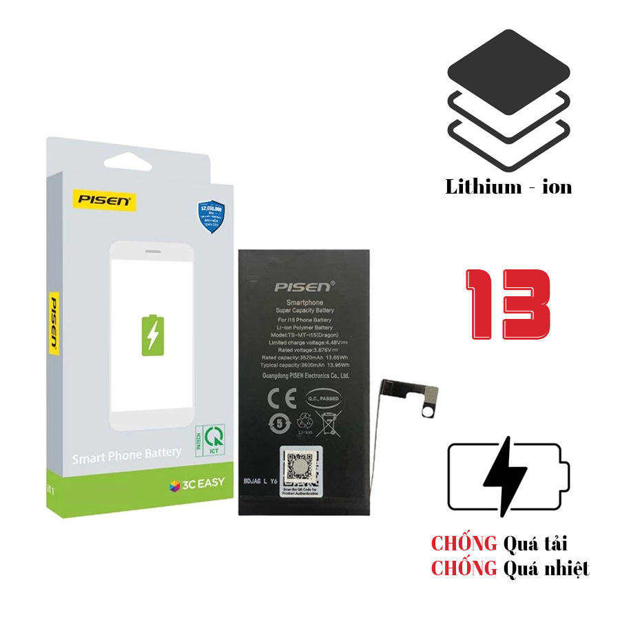 Pin iPhone 13 - Chính hãng Pisen