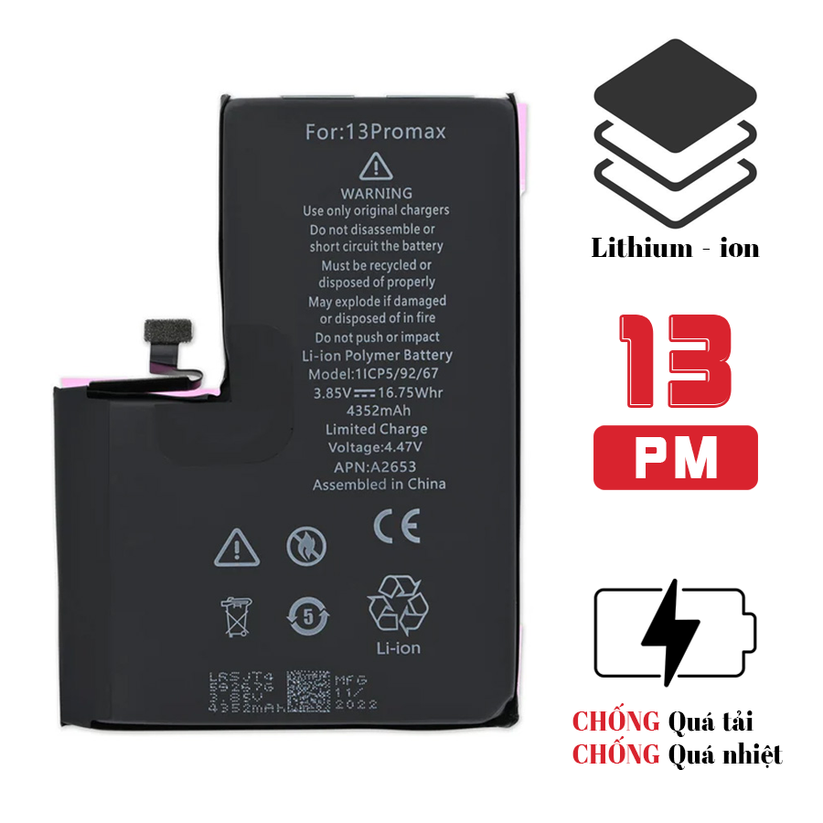 Pin iPhone 13 Pro Max dung lượng chuẩn - Chính hãng