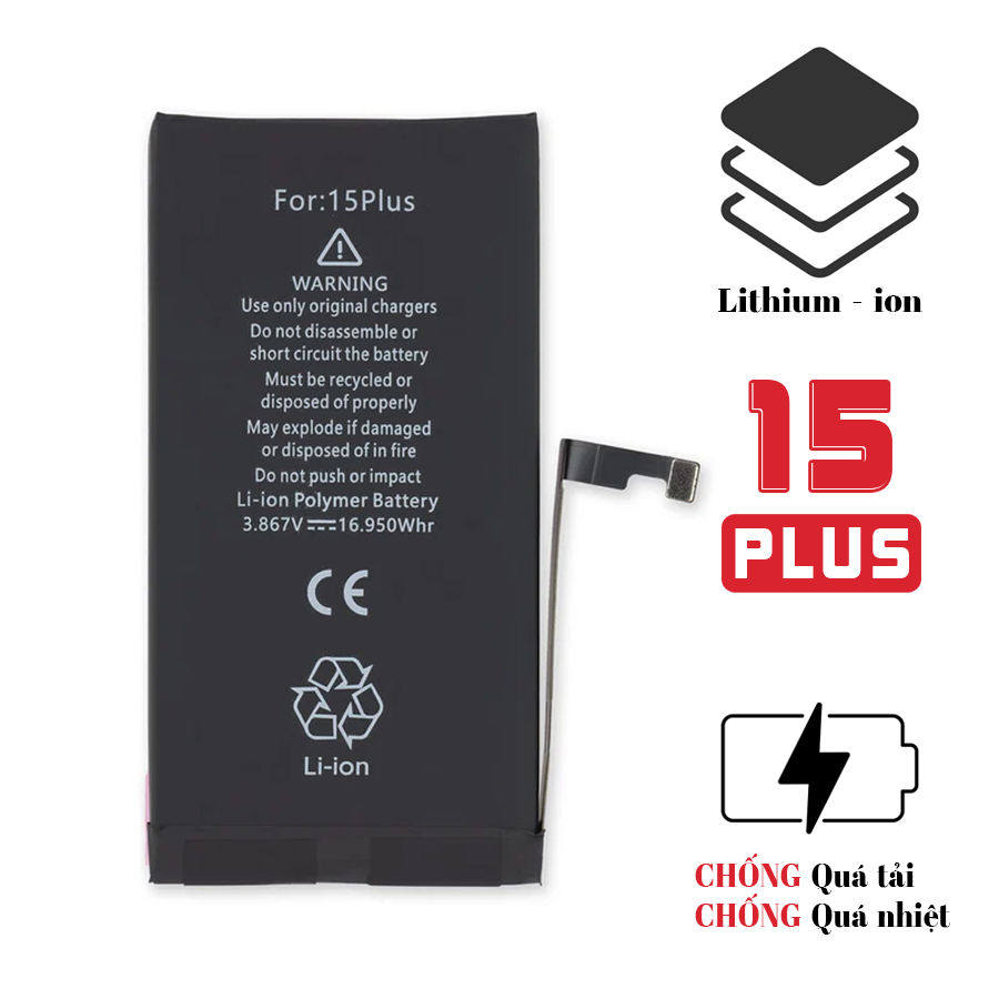 Pin iPhone 15 Plus dung lượng cao - Chính hãng