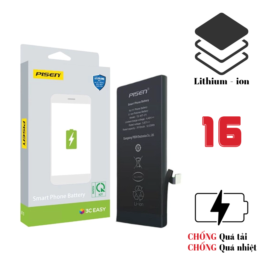Pin iPhone 16 - Chính hãng Pisen