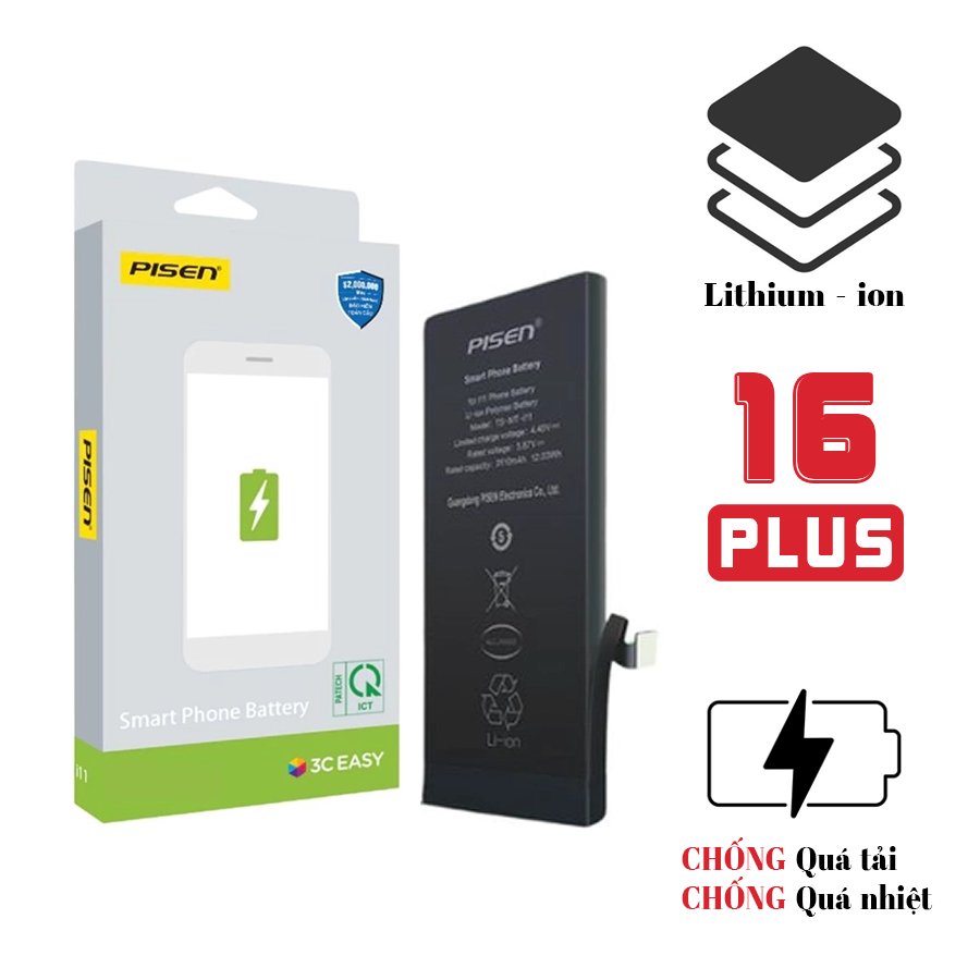 Pin iPhone 16 Plus – Chính hãng Pisen