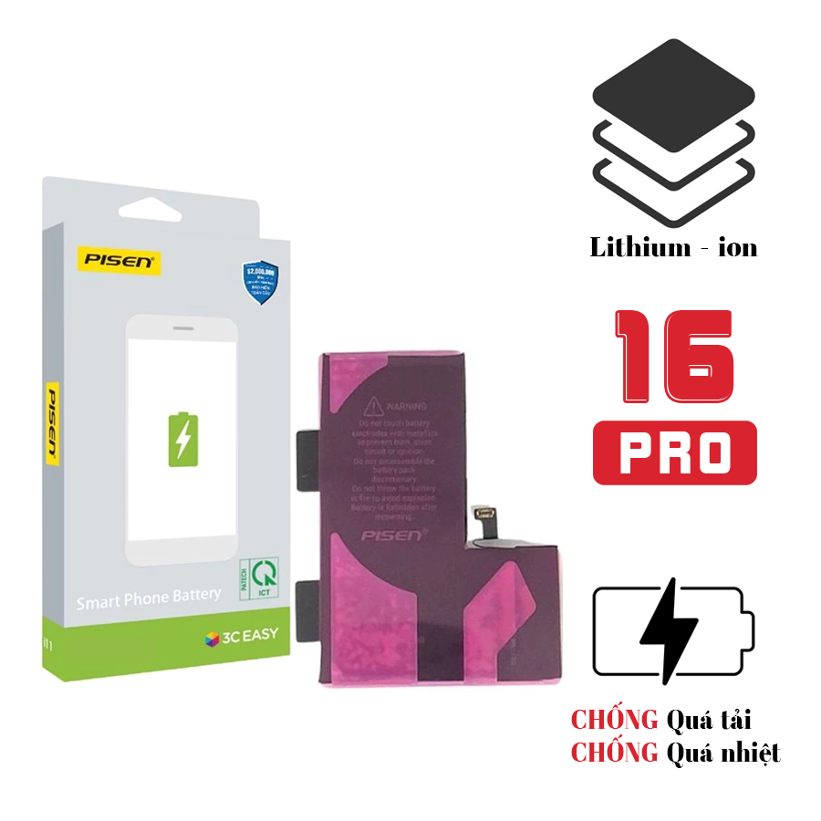Pin iPhone 16 Pro - Chính hãng Pisen