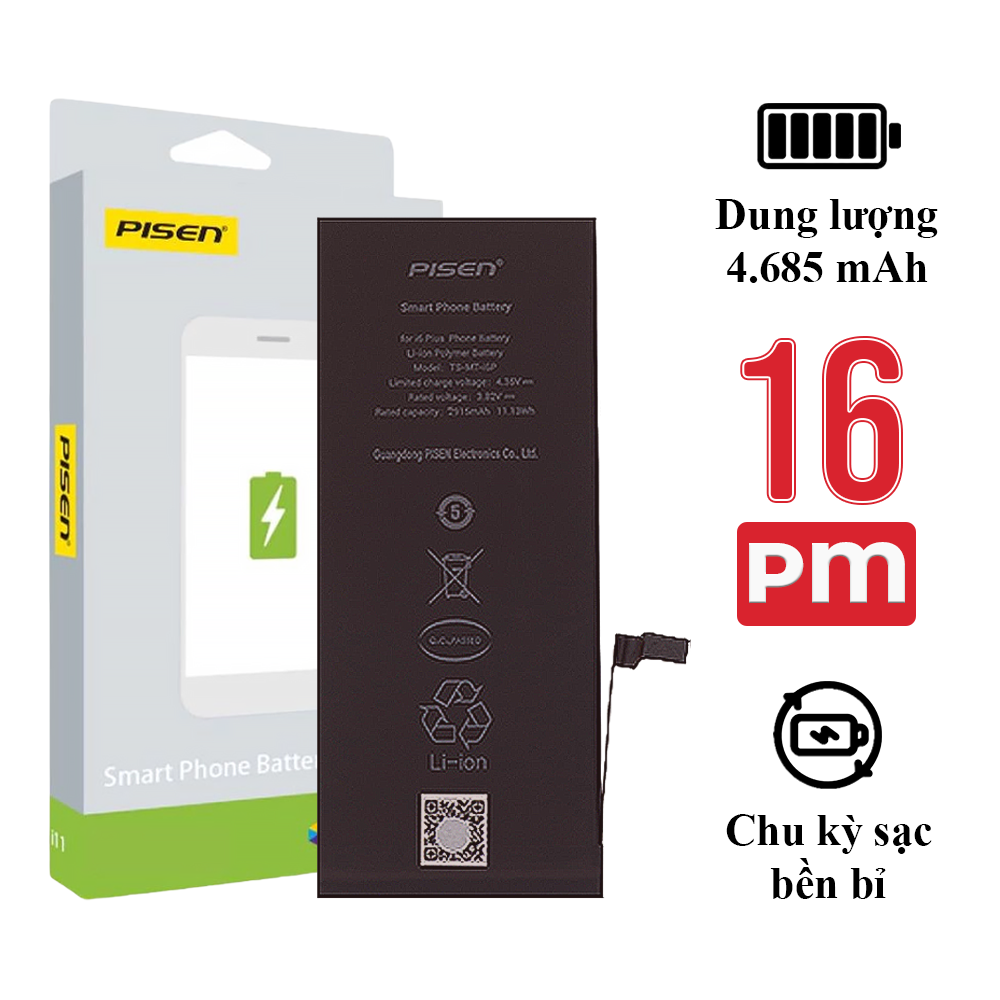 Pin iPhone 16 Pro Max chính hãng Pisen