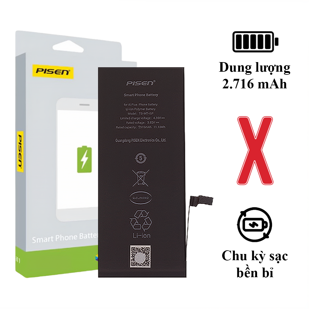 Pin iPhone X chính hãng Pisen