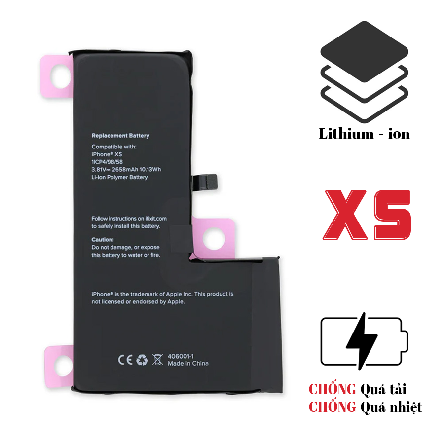 Pin iPhone Xs dung lượng cao - Chính hãng