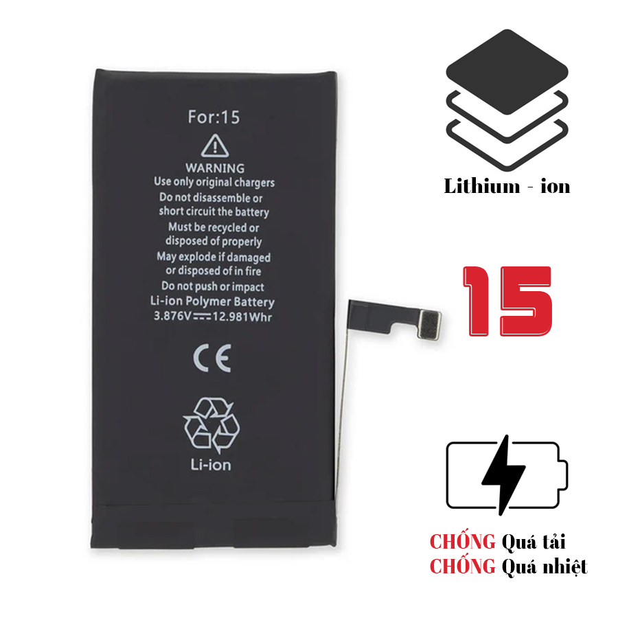 Pin iPhone 15 dung lượng chuẩn - Chính hãng