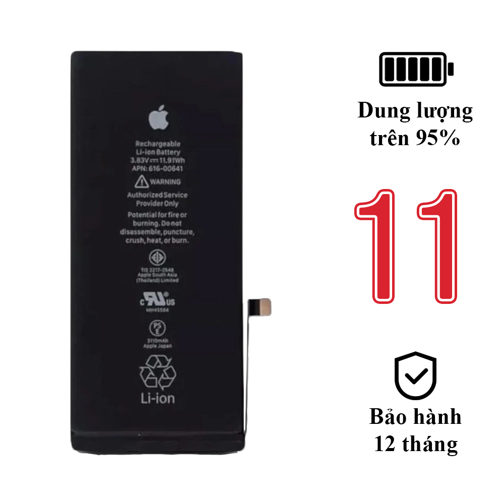 Pin Zin Tháo Máy iPhone 11 Dung Lượng Trên 95% – Pin Chính Hãng Apple