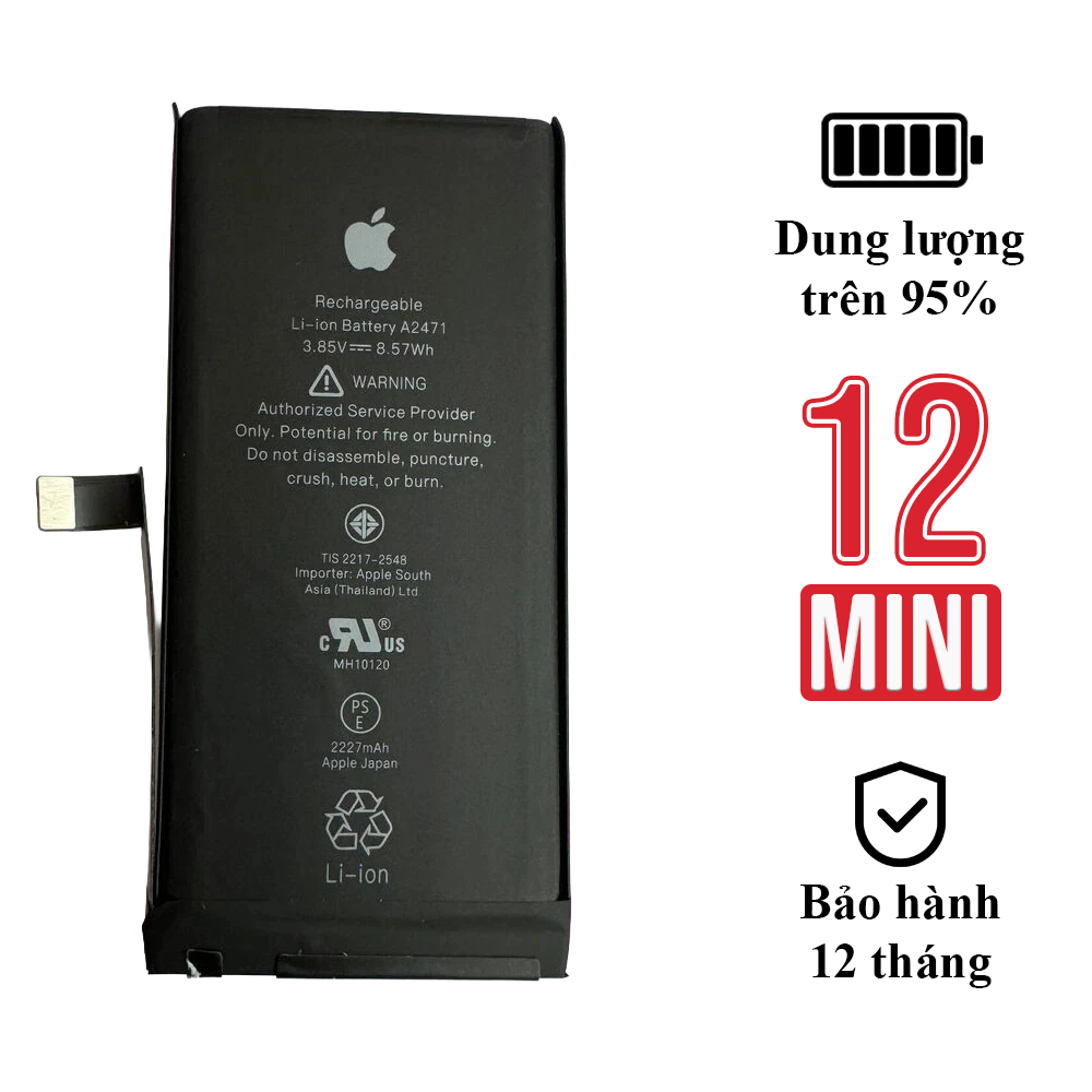 Pin Zin Tháo Máy iPhone 12 Mini Dung Lượng Trên 95% – Pin Chính Hãng Apple