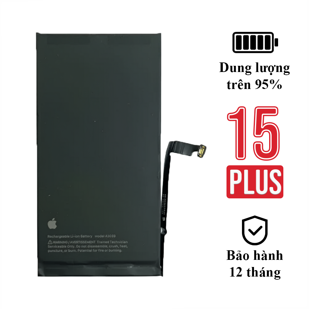 Pin Zin Tháo Máy iPhone 15 Plus Dung Lượng Trên 95% – Pin Chính Hãng Apple