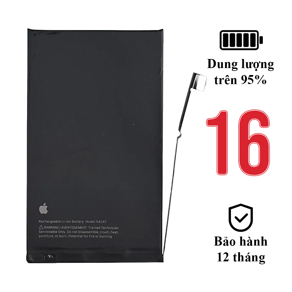 Pin Zin Tháo Máy iPhone 16 Dung Lượng Trên 95% – Pin Chính Hãng Apple