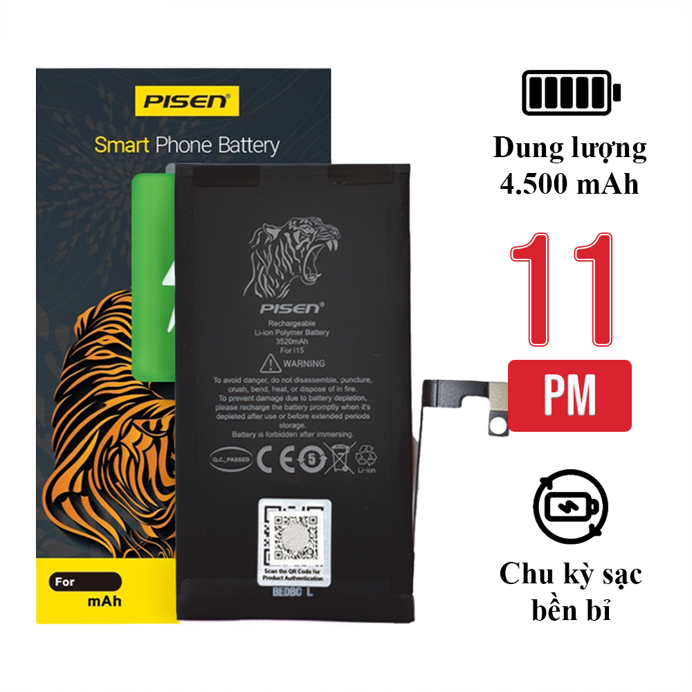 Pin iPhone 11 Pro Max chính hãng Pisen