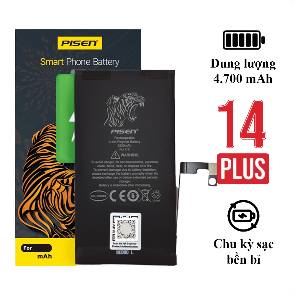 Pin iPhone 14 Plus chính hãng Pisen