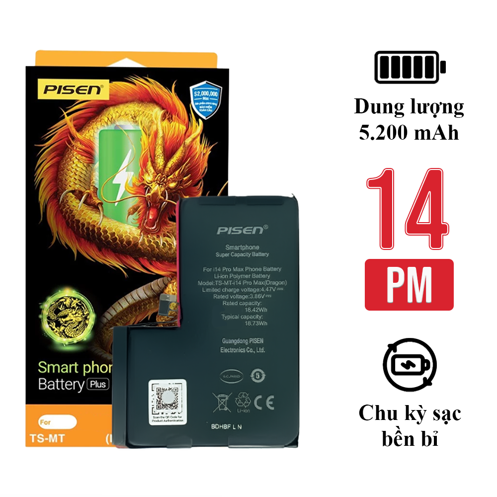 Pin iPhone 14 Pro Max chính hãng Pisen