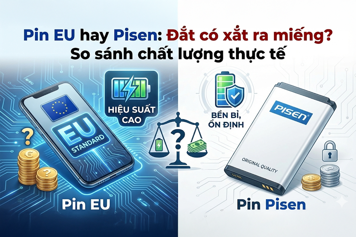 Pin EU hay Pisen: Đắt có xắt ra miếng? So sánh chất lượng thực tế
