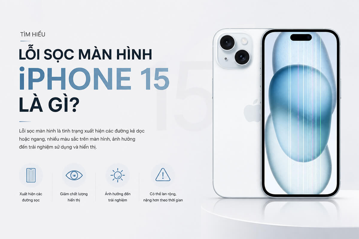 Lỗi sọc màn hình iPhone 15 là gì? sọc màn hình iPhone 15 là gì