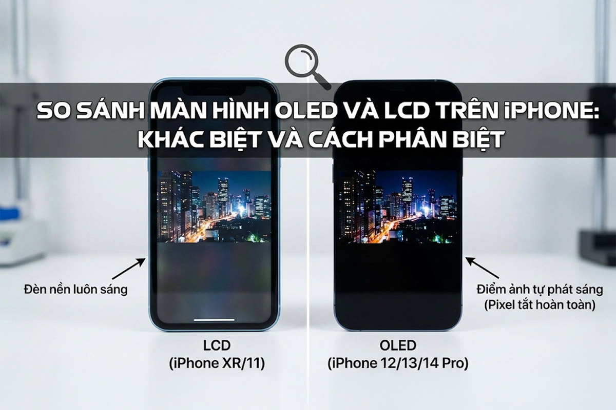 So sánh màn hình OLED và LCD trên iPhone: Khác biệt và Cách phân biệt