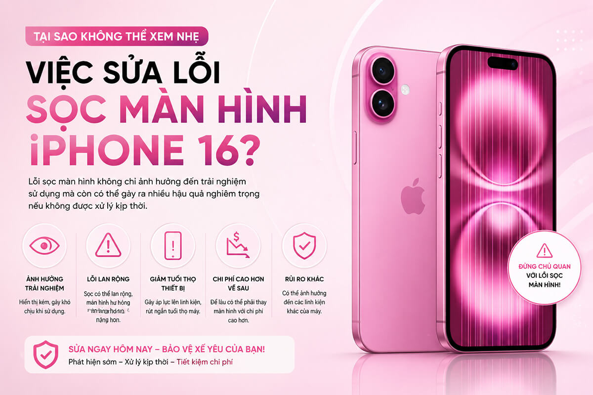 Sửa sọc màn hình iPhone 16