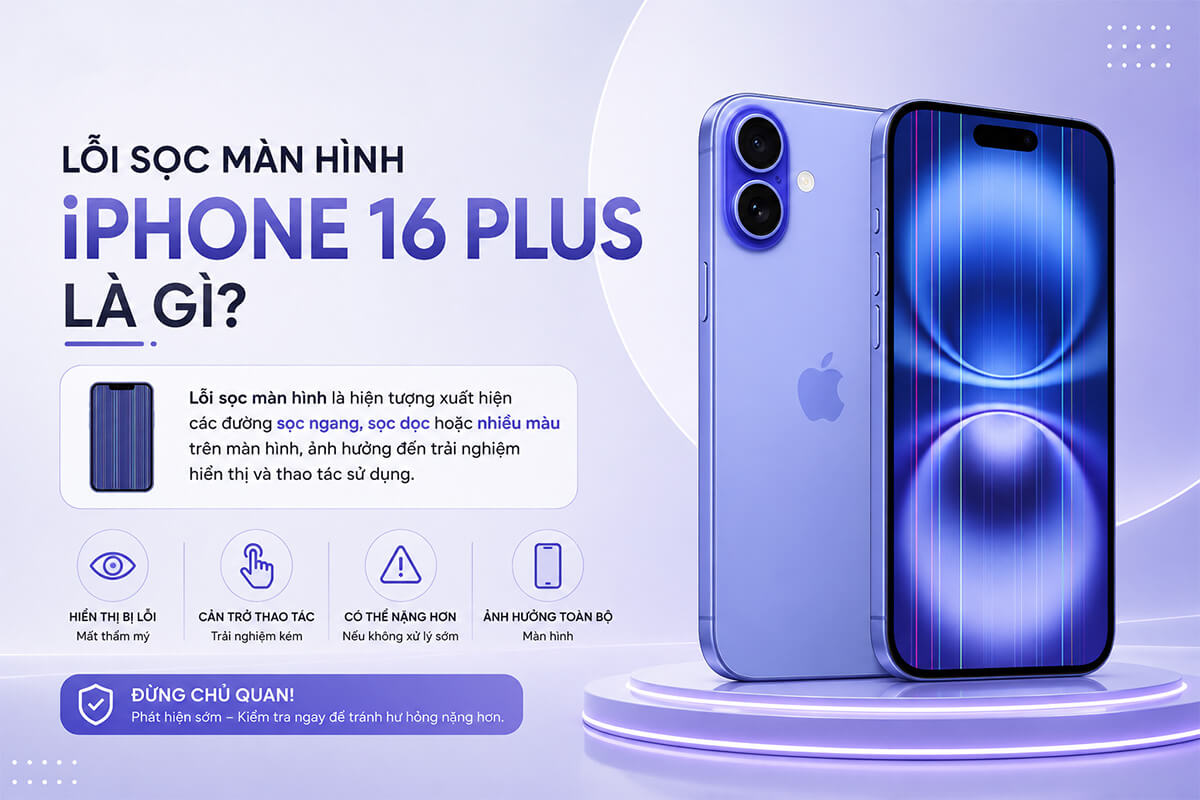 Lỗi sọc màn hình iPhone 16 Plus