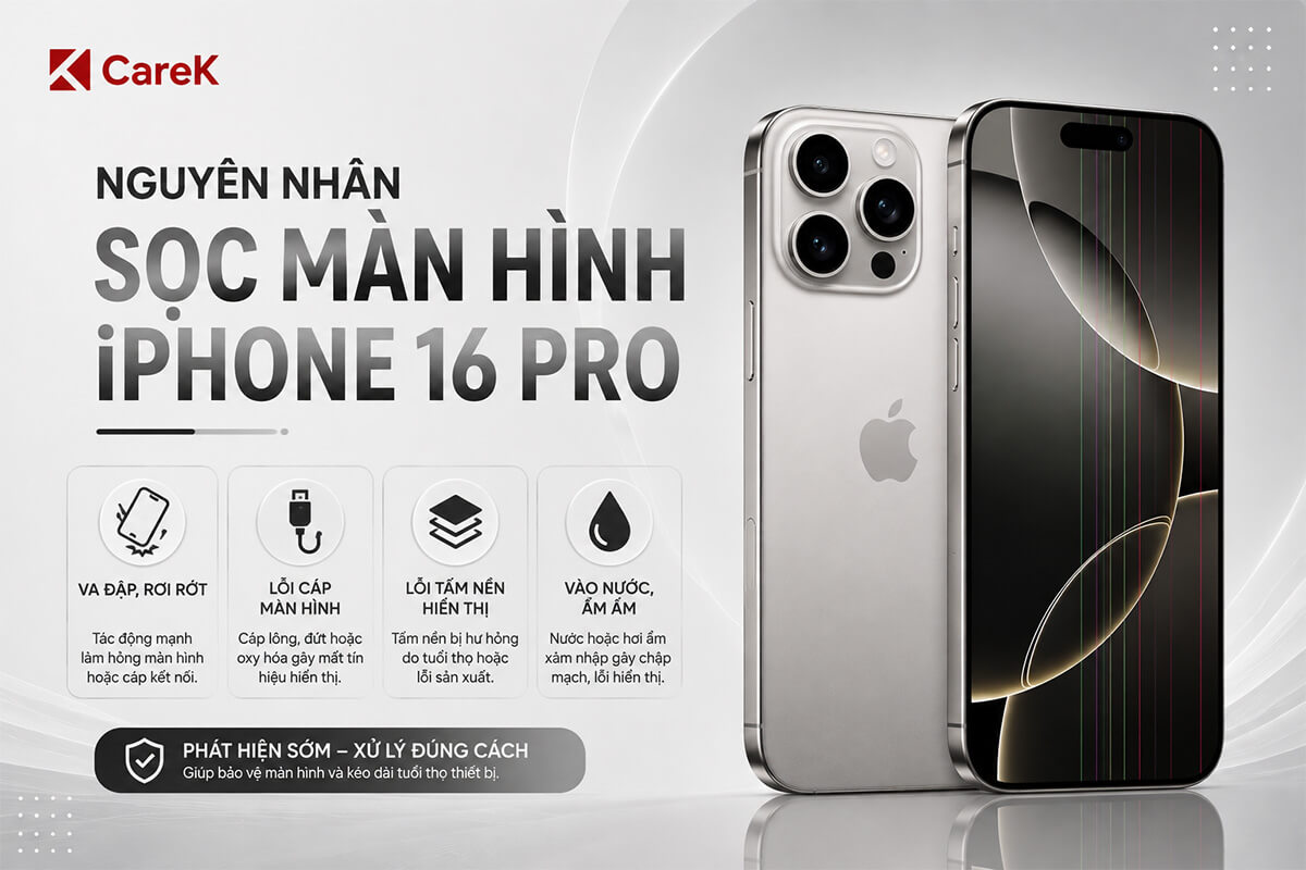 Nguyên nhân sọc màn hình iPhone 16 Pro