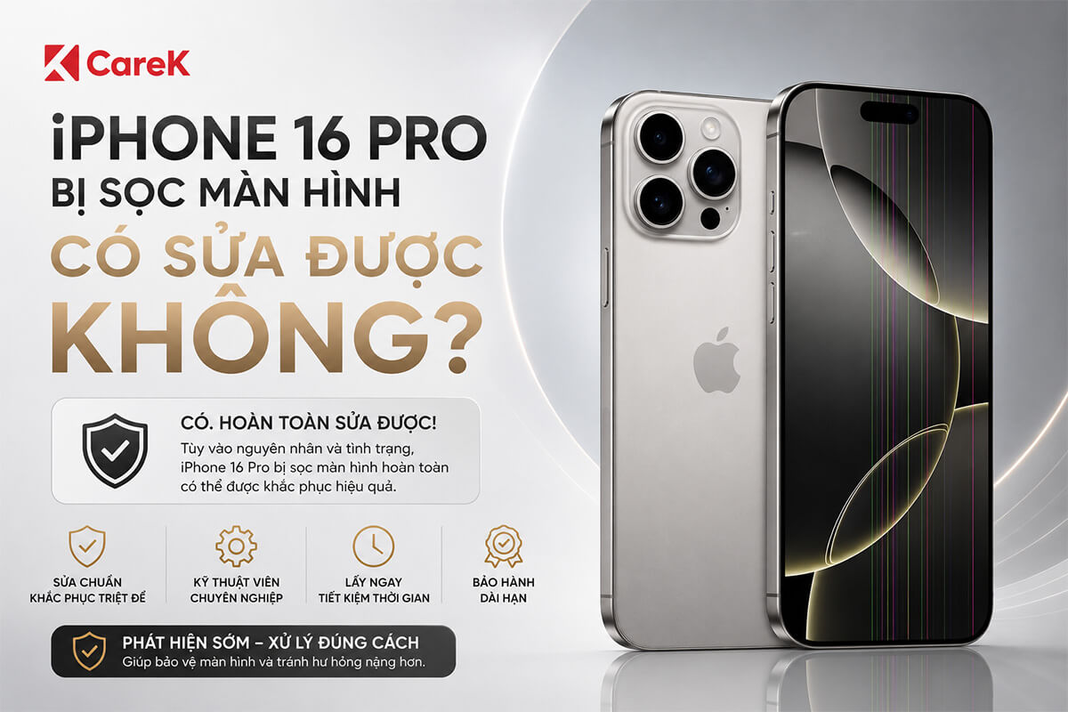 iPhone 16 Pro bị sọc màn hình có sửa được không