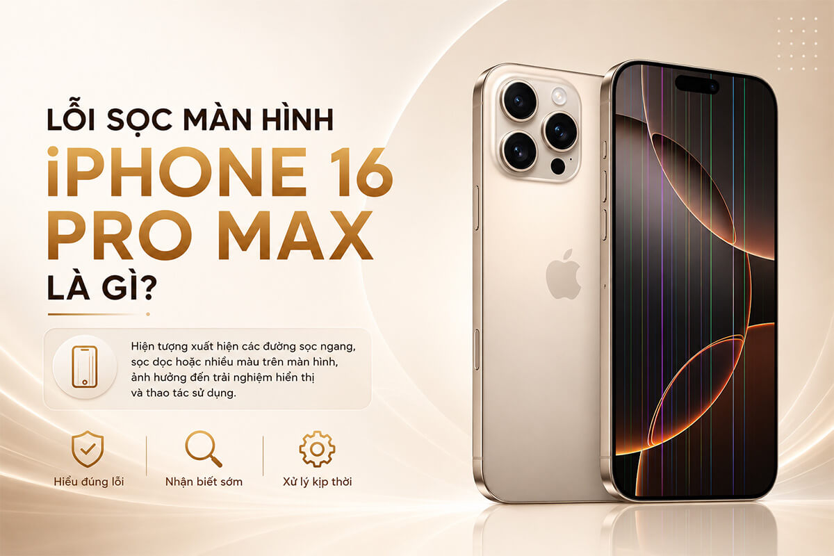 Sọc màn hình iPhone 16 Pro Max