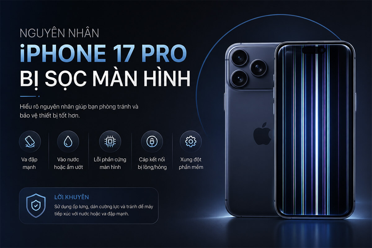 Nguyên nhân iPhone 17 Pro bị sọc màn hình