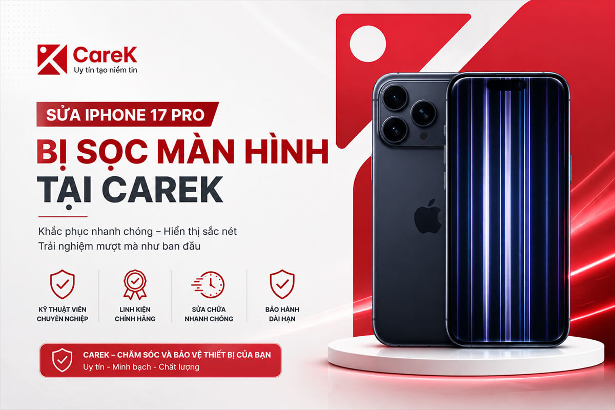 Địa chỉ sửa sọc màn hình iPhone 17 Pro lấy liền